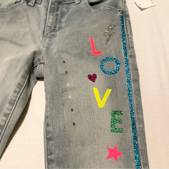 Gap Kids Glitter Graphic Skinny Jeans with Stretch Size 8 - Picture 16 of 16